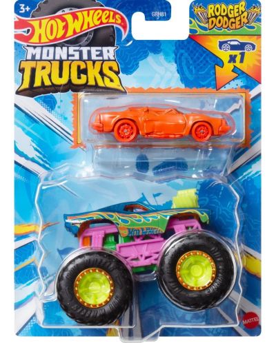 Бъги Hot Wheels Monster Trucks - Radger dodger, с количка - 1